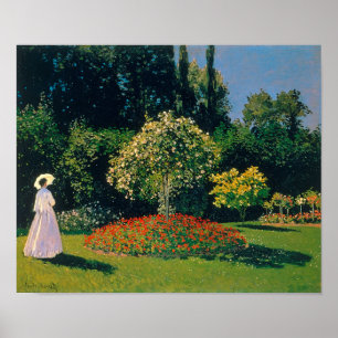 Frau im Garten, Monet Poster