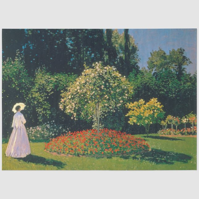 Frau im Garten, Monet Seidenpapier (Vorderseite)