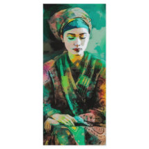 Frau im grünen Lesezeichen