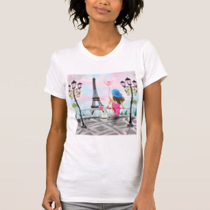 Frau im Pariser T - Shirt Eiffelturm