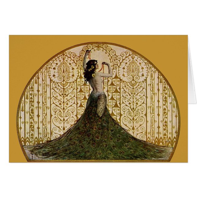 Frau im Pfauenrock (Vorderseite (Horizontal))