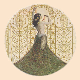 Frau im Pfauenrock Untersetzer