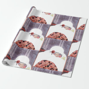 FRAU IM SCHNEE, WINTERSCHÖNHEIT MODE GESCHENKPAPIER