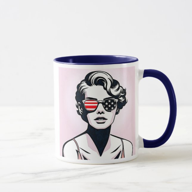 Frau im Stil der USA. Tasse (Rechts)