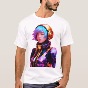 Frau im Stile des Spacesuit T-Shirt