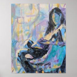 Frau im Stuhllesen Poster