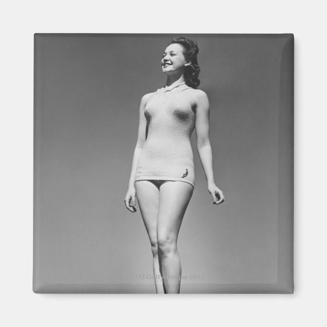 Frau im Swimsuit Magnet (Vorne)