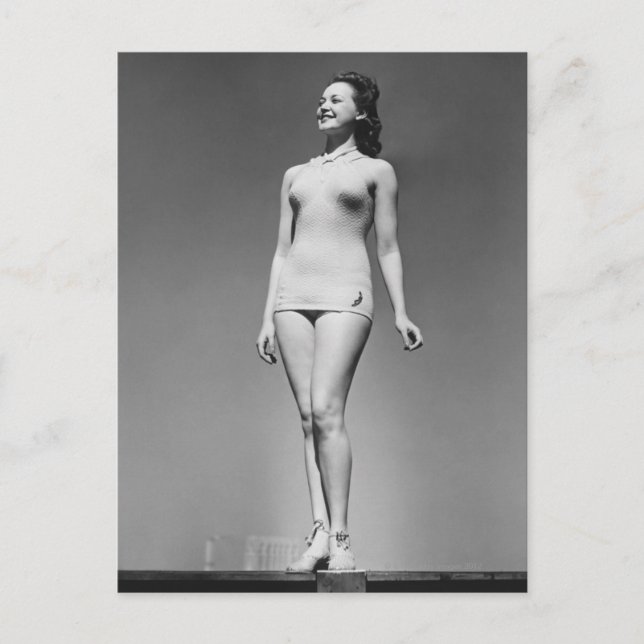 Frau im Swimsuit Postkarte (Vorderseite)