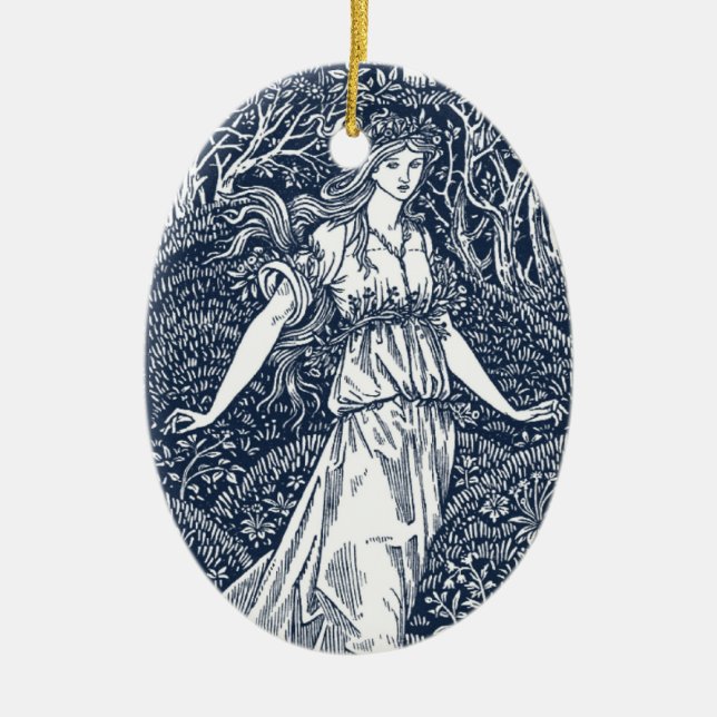 Frau im Wald Keramikornament (Vorne)