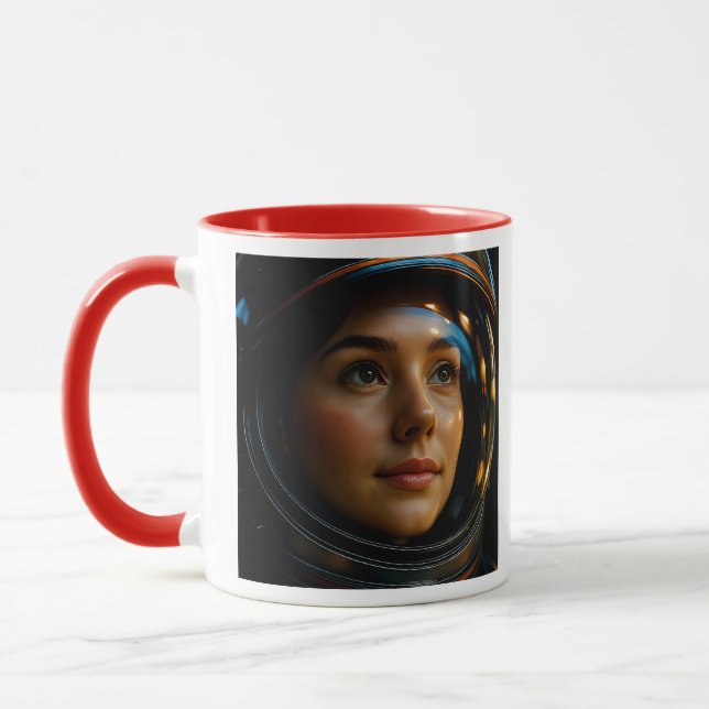 Frau im Weltraum Tasse (Links)