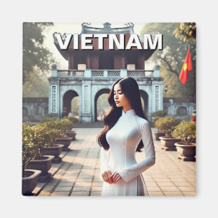 Frau in Ao Dai Vietnam Magnet