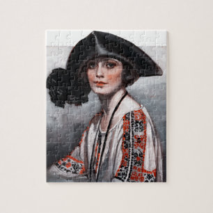 Frau in bestickter Bluse Puzzle