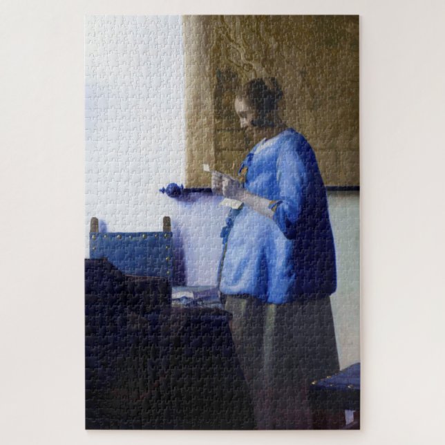 Frau in Blau, Johannes Vermeer Puzzle (Vertikal)