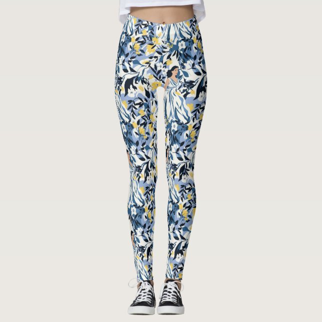 Frau in Blau Leggings (Vorderseite)