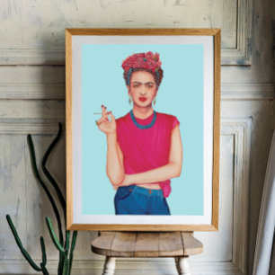 Frau in blauen Jeans Ölmalerei Fotodruck