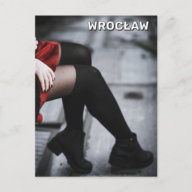 Frau in Breslau, Polen Postkarte (Vorderseite)