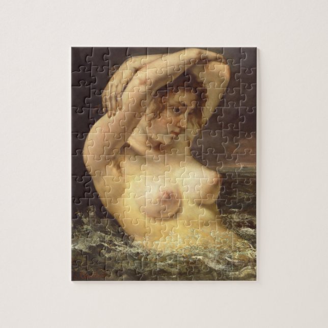 Frau in den Wellen von Gustave Courbet Puzzle (Vertikal)