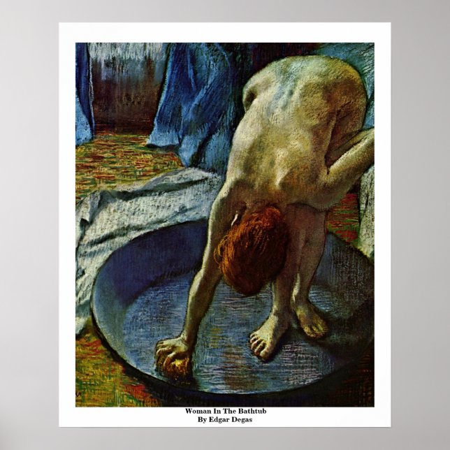 Frau in der Badewanne von Edgar Degas Poster (Vorne)
