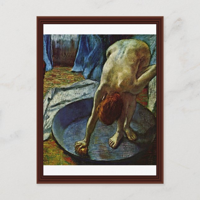 Frau in der Badewanne von Edgar Degas Postkarte (Vorderseite)