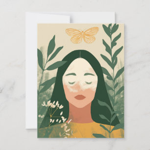 Frau in der Natur Postkarte