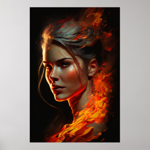 Frau in der Ölmalerei Poster