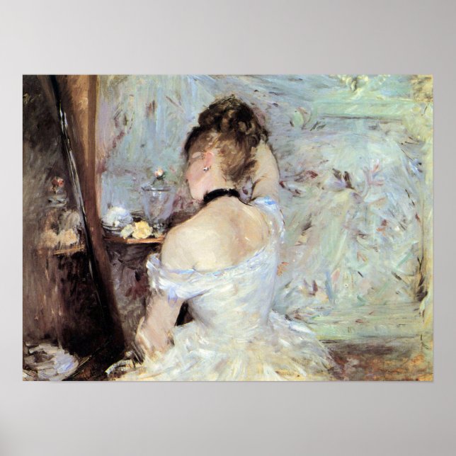 Frau in der Toilette von Berthe Morisot Poster (Vorne)