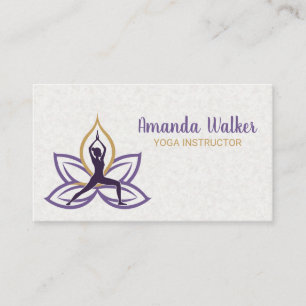 Frau in der Yoga-Pose   Lotus Blume Visitenkarte