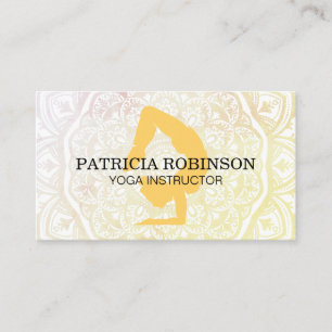 Frau in der Yoga-Pose   Mandala Pattern Visitenkarte