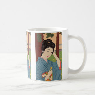 Frau in einem Baumhain von Hashiguchi Goyo Kaffeetasse