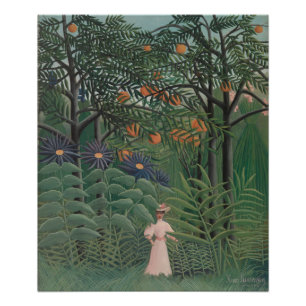 Frau in einem exotischen Wald gehend, Henri Rousse Fotodruck