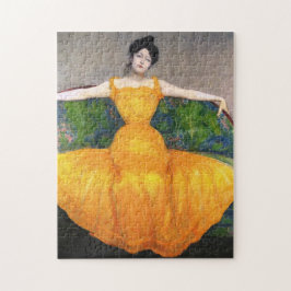 Frau in einem gelben Kleid (von Max Kurzweil) Puzzle