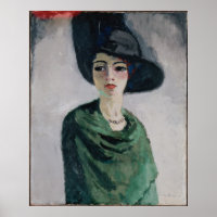 Frau in einem schwarzen Hut