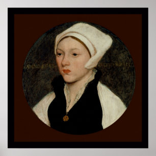 Frau in einem weißen Coif von Holbein Canvas Print Poster