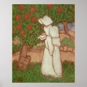 Frau in einem weißen Kleid, 1896 Poster