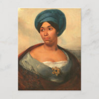 FRAU IN EINER BLAUEN TÜRBAN VON DELACROIX