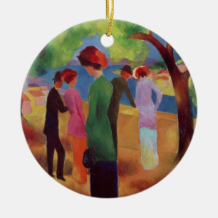 Frau in einer grünen Jacke, 1913 Keramikornament