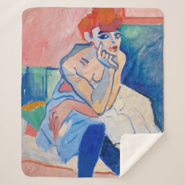 Frau in einer Kluft | Andre Derain | Sherpadecke (Vorderseite)
