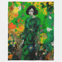 Frau in farbenprächtigem Feld