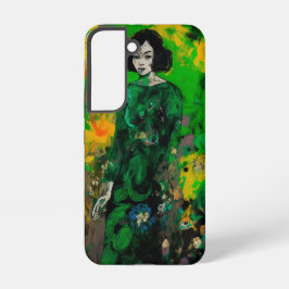 Frau in farbenprächtigem Feld Samsung Galaxy Hülle