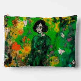 Frau in farbenprächtigem Feld Zubehörtasche