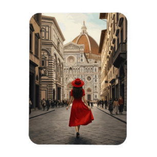 Frau in Florenz Italien Reise Magnet