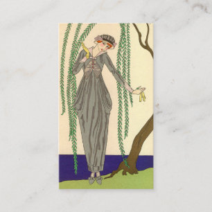 Frau in Gray Taffeta Gown Visitenkarte