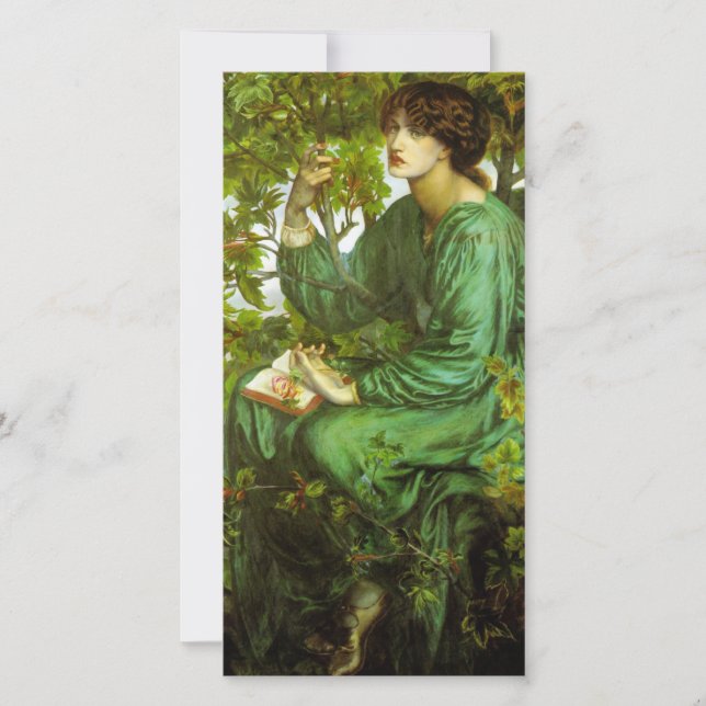 Frau in Green (The Day Dream) (von D.G. Rosetti) Karte (Vorderseite)