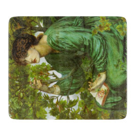 Frau in Green (The Day Dream) (von D.G. Rosetti) Schneidebrett