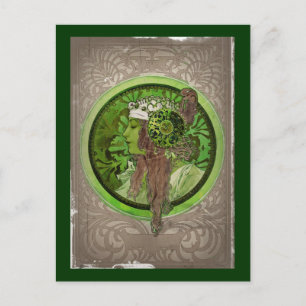 Frau in grün - LAUREL Postkarte