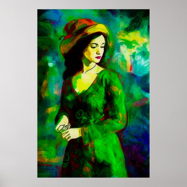 Frau in Hut Poster (Vorne)
