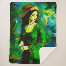 Frau in Hut Sherpadecke