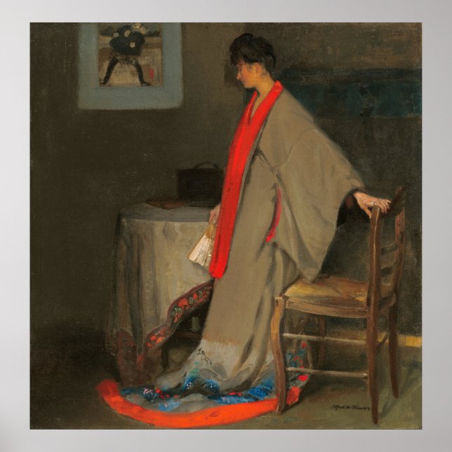 Frau in Kimono - A. H. Maurer Fine Art Poster (Vorne)