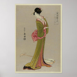 Frau in Kimono Vintage Kunst in Japan Poster