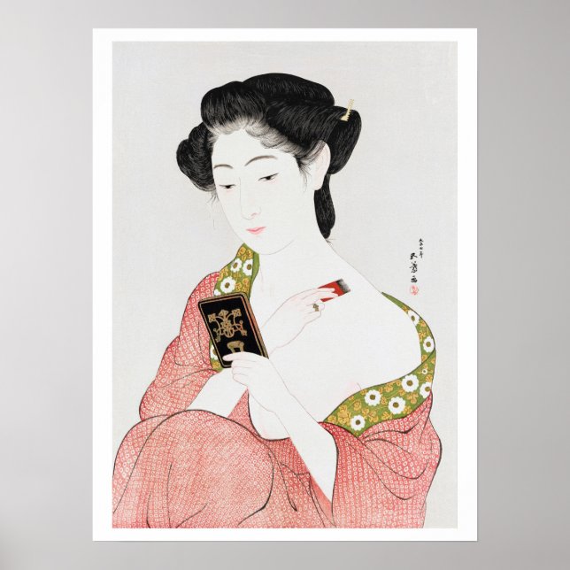 Frau in Makeup, Goyō Hashiguchi Poster (Vorne)